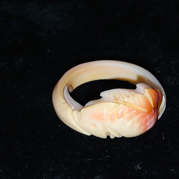 Vintage Jewelry - ❣️4/$15🐚Carved Shell Ring🐚